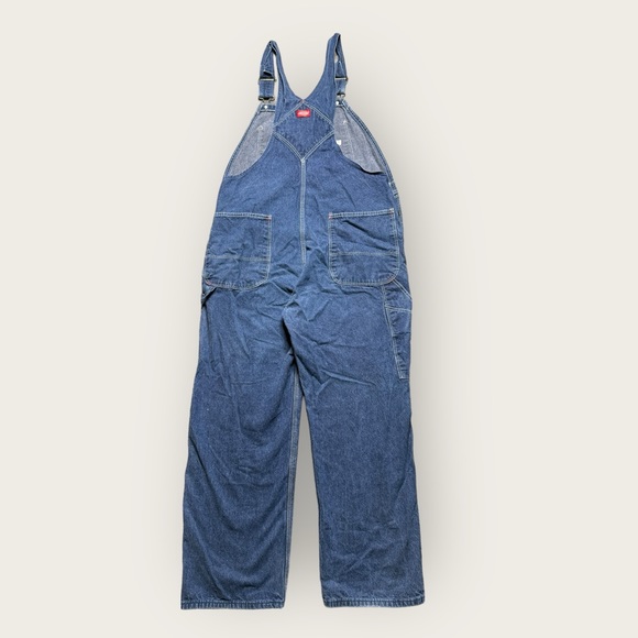 Dickies Men 40 x 30 Bib Overalls Farmer Work Carpenter Blue Jean Med Wash Denim - Picture 6 of 7